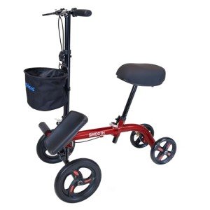 Tuffcare Knee Scooter with Dual Brakes - Red
