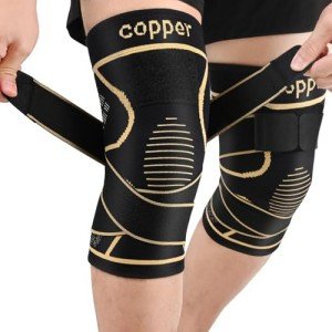 Copper Knee Brace Sleeves for Arthritis Relief (2-Pack)
