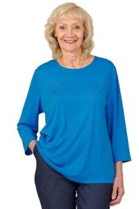 Adaptive Open Back Clothes for Senior Women - Sky Blue