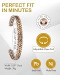 Feraco Women's Copper Magnetic Bracelet Cuff Bangle