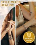 Feraco Women's Copper Magnetic Bracelet Cuff Bangle