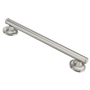 Brushed Nickel Shower Grab Bar with Comfort Grip