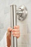 Brushed Nickel Shower Grab Bar with Comfort Grip