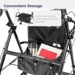 Drive Medical Foldable Walker with Seat, Black