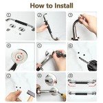 2 Pack 16 Inch Anti-Slip Bathroom Grab Bars