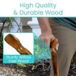 Ergonomic Wooden Walking Stick Cane for Balance