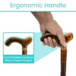 Ergonomic Wooden Walking Stick Cane for Balance