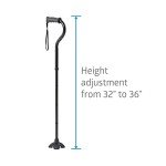 Medline Folding Cane with Cushioned Gel Handle