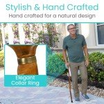 Ergonomic Wooden Walking Stick Cane for Balance
