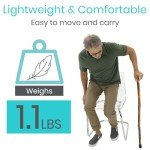 Ergonomic Wooden Walking Stick Cane for Balance