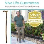 Ergonomic Wooden Walking Stick Cane for Balance