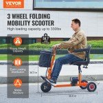 VEVOR 3 Wheel Mobility Scooter for Seniors