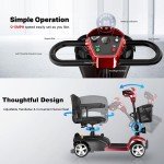 4-Wheel Folding Electric Mobility Scooter for Adults