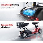 4-Wheel Folding Electric Mobility Scooter for Adults