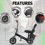 Foldable 3-Wheel Electric Mobility Scooter for Adults