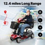 4-Wheel Folding Electric Mobility Scooter for Adults
