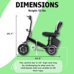 Foldable 3-Wheel Electric Mobility Scooter for Adults