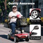 4-Wheel Folding Electric Mobility Scooter for Adults