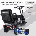 TopMate 3-Wheel Electric Mobility Scooter for Seniors