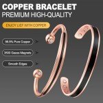 Adjustable 99.9% Copper Magnetic Bracelet Set