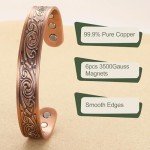 Men's Adjustable Copper Magnetic Bracelet with Box