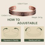 Men's Adjustable Copper Magnetic Bracelet with Box