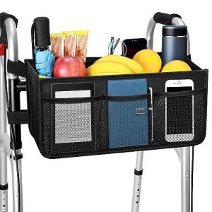 Foldable Walker Storage Bag with Cup Holder