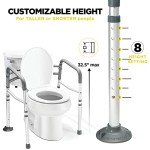 Adjustable Toilet Safety Rail for Elderly Support