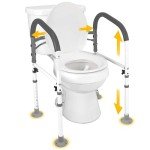 Adjustable Toilet Safety Rails with Handrail Support