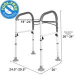 Adjustable Toilet Safety Rails with Handrail Support