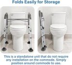 Adjustable Toilet Safety Rails with Handrail Support