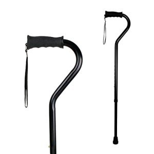 Adjustable Black Walking Cane with Cushioned Handle