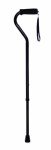 Height Adjustable Offset Handle Walking Cane - Black