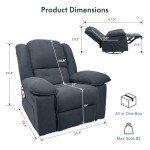 FLEXISPOT Massage Rocker Recliner Chair - Gray