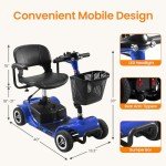 Compact 4-Wheel Electric Mobility Scooter for Seniors