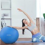 Blue Anti-Burst Exercise Ball with Quick Pump
