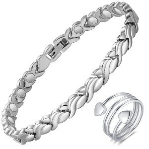 Magnetic Arthritis Bracelet and Copper Ring Set