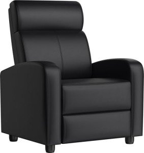 Comfortable PU Leather Recliner Chair with Lumbar Support