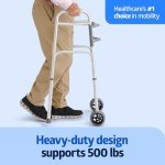 Heavy-Duty Folding Walker with 5” Wheels