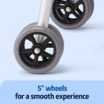 Heavy-Duty Folding Walker with 5” Wheels