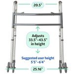 Heavy-Duty Folding Walker with 5” Wheels