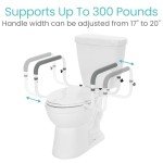 Vive Adjustable Toilet Safety Rail with Handrails