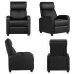 Comfortable PU Leather Recliner Chair with Lumbar Support