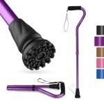 Lightweight Folding Cane with Cushioned Handle - Purple