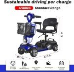 Electric Mobility Scooter for Seniors - Blue