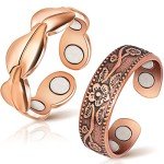 Strong Copper Magnetic Rings for Arthritis Relief (2PCS)