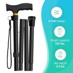 Adjustable Folding Cane for Limited Mobility (Black)