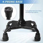Adjustable Folding Walking Cane with 4-Prong Base