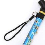 Floral Green Adjustable Folding Cane for Seniors