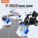 Heavy Duty 4-Wheel Mobility Scooter for Adults
